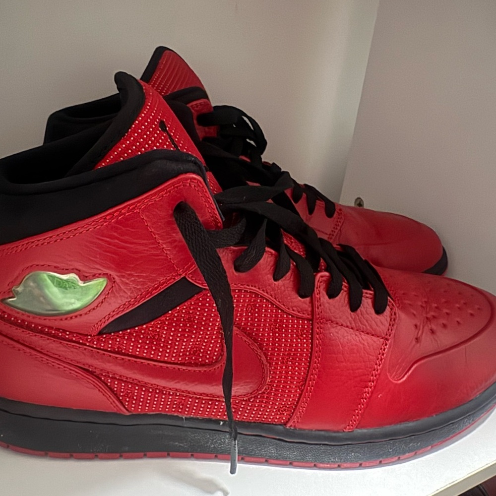 Red and Black High-Top Sneakers